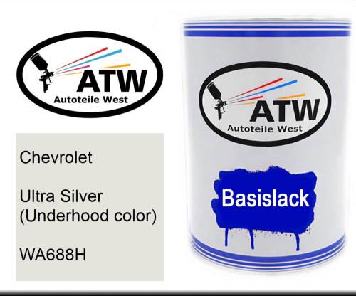 Chevrolet, Ultra Silver (Underhood color), WA688H: 500ml Lackdose, von ATW Autoteile West.
